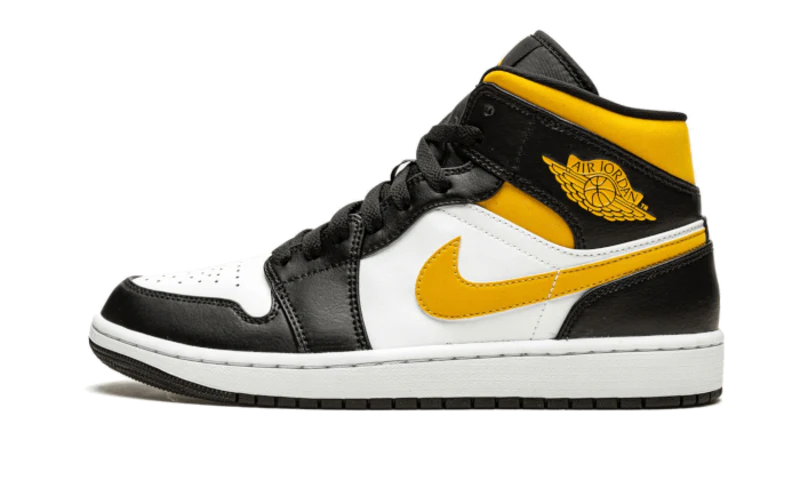 Air Jordan 1 Mid White Pollen Black
