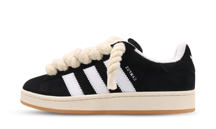 Adidas Campus 00s Black Rope Laces Beige
