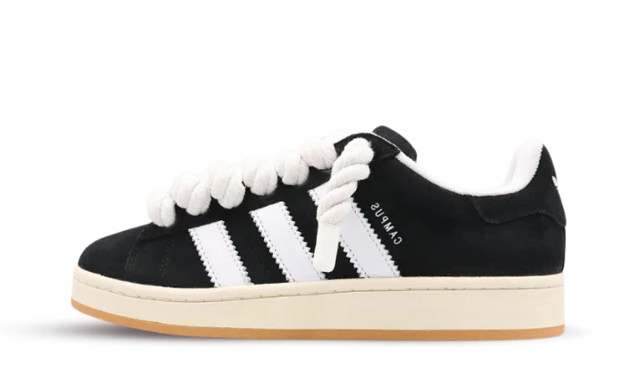 Adidas Campus 00s Black Rope Laces White