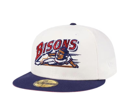New Era Buffalo Bisons Metallic Cream Two Tone Edition 59Fifty Fitted Gorra
